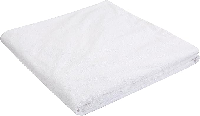 Amazon Basics Waterproof Breathable Mattress Protector, Twin Size, 18 inch Deep, Machine Washable, White