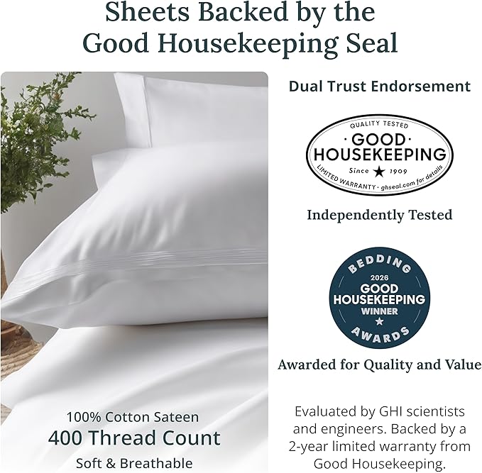 California Design Den King Size Sheets Set - Soft 400 Thread Count Sateen, Natural 100% Cotton Sheets with Deep Pockets, Breathable, and Durable Bedding Set - Burgundy Red