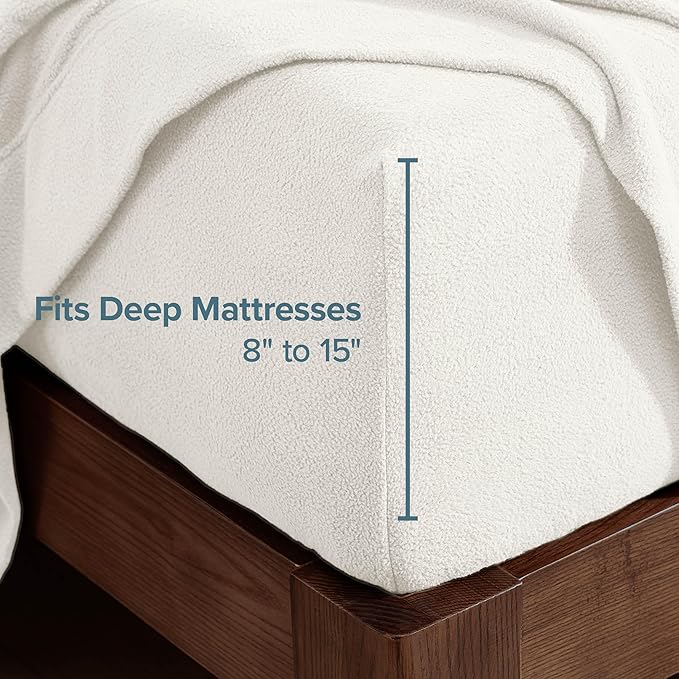 Bare Home Super Soft Fleece Sheet Set - Twin XL Size - Extra Plush Polar Fleece, No-Pilling Bed Sheets - All Season Cozy Warmth (Twin XL, Cream)
