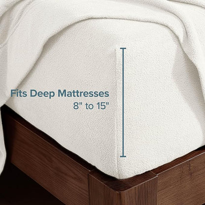 Bare Home Super Soft Fleece Sheet Set - Full Size - Extra Plush Polar Fleece, No-Pilling Bed Sheets - All Season Cozy Warmth (Full, Cream)