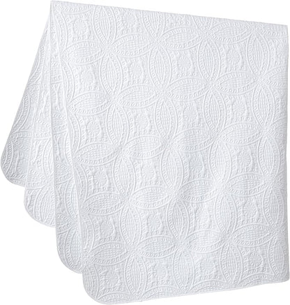 Chezmoi Collection 3 Piece 118 by 106" Austin Oversized Bedspread Coverlet Set, King, White