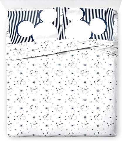 Disney Mickey Mouse King Comforter Set - 7 Piece Bedding Includes Sheet Set & Pillow Covers - Super Soft Cozy Celestial Bedding