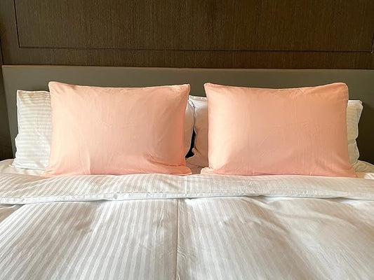 iMaylex Soft 100% Egyptian Cotton Zipper Closure Pillowcases, Cozy and Lightweight Pillow Case, Set of 2, Light Pink, King, 20" x 36"