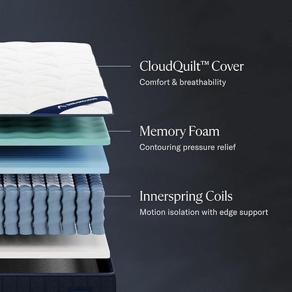 DreamCloud Classic 12" Twin XL Mattress - Luxury Hybrid Gel Memory Foam - 365 Night Trial - Back Pain Relief - Fiberglass Free - Forever Warranty - Mattress in a Box - CertiPUR-US Certified