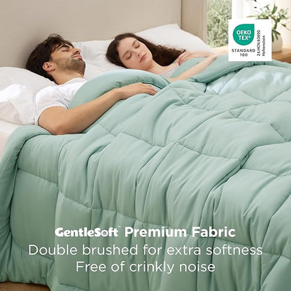 Bedsure Comforter Duvet Insert - Quilted Comforters Oversized King Size, All Season Duvet, GentleSoft Down Alternative Bedding, with 8 Tabs, Gifts for Women, Sage Green, Oversized King 116x98 Inches