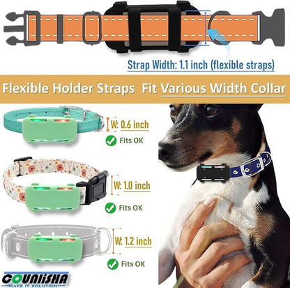 2 Pack Silicone Holder for Tractive GPS Dog Tracker (2025) for pet Collar | durable rubber cover,secure durable case compatible for tractive dog 6 finder tag for necklace (black,green)