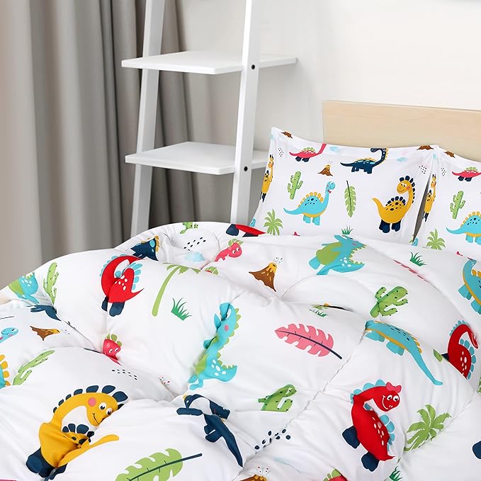 Utopia Bedding Dinosaur Kids Comforter Set with 2 Pillow Shams, 3 Piece Soft Microfiber Twin Bed Comforter with Pillow Shams, Printed Kids Bedding for Boys and Girls, Lightweight, Breathable,Easy Care