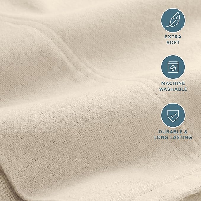 Bare Home Flannel King Pillowcases Set of 2-100% Cotton - Velvety Soft & Cozy - Double Brushed Heavyweight Flannel Pillowcases (King Pillowcase Set of 2, Sand)