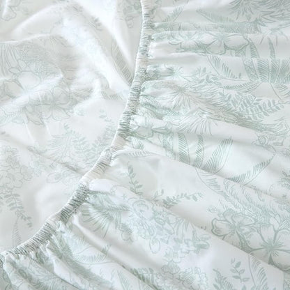 Tommy Bahama - Queen Size Sheets Set, Crisp & Tailored Cooling Sheets with a Smooth Cotton Percale Lightweight Feel - Bed Sheets with Matching Pillowcases & Fitted Sheet (Pen and Ink Palm Green)