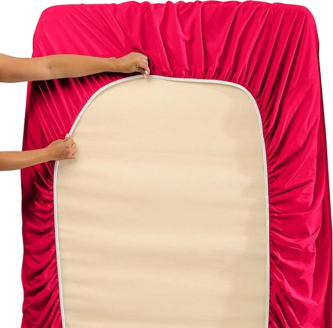 Clara Clark Twin XL Sheets, 5 Piece Set - Hotel Luxury Bed Sheets, Super Soft Bedding Set, Twin XL Size, Hot Pink