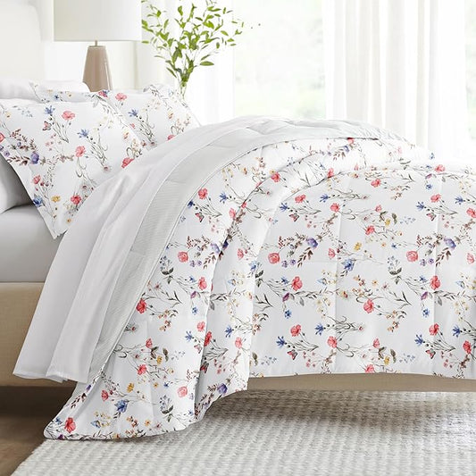 Linen Market Reversible Queen Size Comforter Set (3 Piece) - Soft and Lightweight Down Alternative Comforter Queen Set - This Includes Your Queen Comforter and 2 Pillow Shams