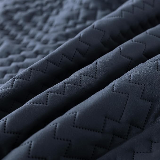R.SHARE Navy Blue Twin Size Quilt Bedding Sets with Pillow Sham, Boho Lightweight Soft Bedspread Coverlet, Quilted Blanket Thin Comforter Bed Cover for All Season, 2 Pieces, 68x90 inches