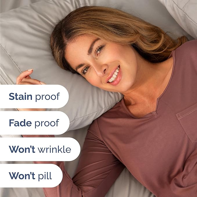 Bulk Case Pack of 16 Sheet Sets - (16) Complete Sheet Sets - Bulk Twin XL Bedding - Wholesale Case Pack for Hotels & Airbnbs - Deep Pocket & Wrinkle Free - Cooling & Breathable - Twin XL, Light Grey