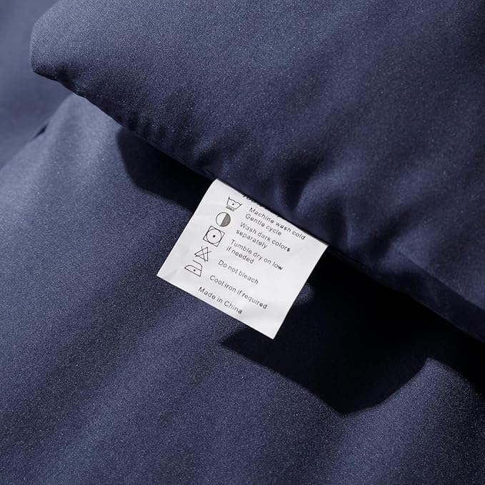 ROSGONIA Oversized King Comforter 120x98, 3pcs Oversized Comforter (1 Navy Blue Comforter & 2 Pillowcases) Lightweight Warm Bedding Set Blanket Quilts