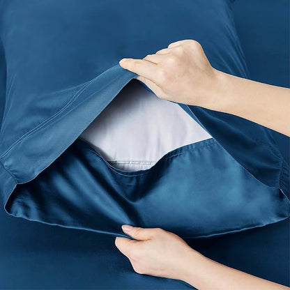 Bedsure King Size Sheets Set, Cooling Sheets for Hot Sleepers, Rayon Derived from Bamboo, PureWoven, Breathable & Soft, Deep Pocket Up to 16 Inches, Hotel Luxury Silky Bedding, Teal