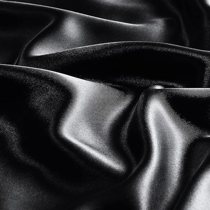 BEDELITE Satin Body Pillow Cover, Super Soft and Cooling Body Pillow Pillowcase for Hair and Skin, Breathable Silky Full Long Pillowcase Cover(20"x54", Black)