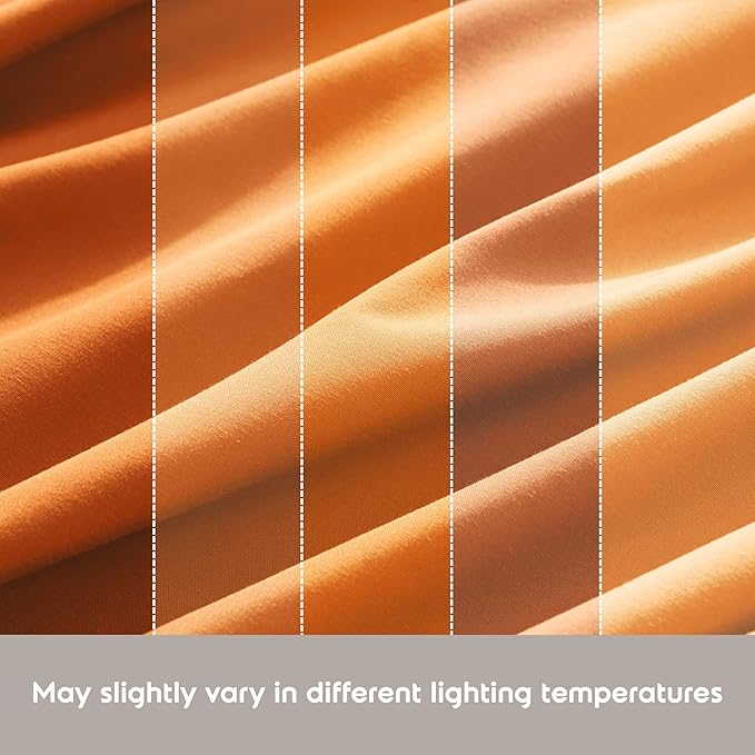 Nestl California King Sheet Set - 1800 Ultra-Soft Microfiber Cal King Bed Sheets - Double Brushed - Deep Pockets - Easy Fit - 4 Piece Set - Bed Sheets (California King, Light Orange)
