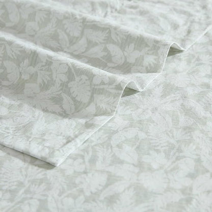 Tommy Bahama - King Size Sheet Set, 100% Cotton Percale Bedding with a Crisp & Cool Feel, Bed Sheets with Matching Fitted Sheet & Pillowcases (Palm Day Green)