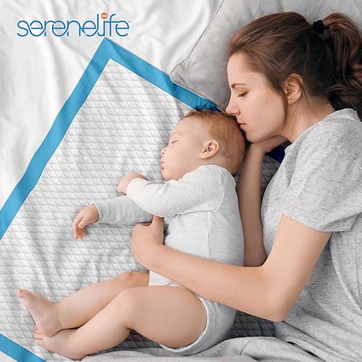 Serenelife Disposable Under Pads | 50 Count Incontinence Pads for Pets, Babies, Kids & Adults | Super Absorbent & Leak-Resistant | 36 x 23 Inch Chuck Pads | Water-Resistant PE Backsheet