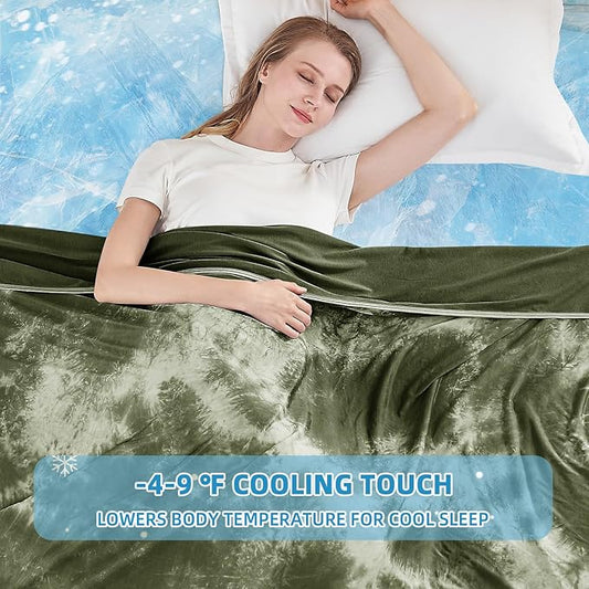 inhand Cooling Throw Blanket (50"x60"), Cooling Blankets for Hot Sleepers, Absorbs Heat to Keep Adults Cool for Summer Nights Sweats, Thin Cold Lightweight Blanket for Couch Bed, All Season Use