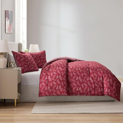 Nestl King Size Comforter Set - Mulberry Bed in a Bag King Size, 3 Pieces Reversible Bed Set, Soft Floral Bedding Set, All Season Botanical Comforters with Pillow Shams
