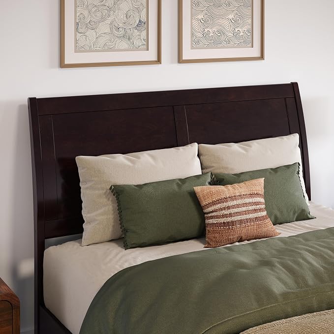 AFI, Portland Full Sleigh Solid Wood Panel Headboard, Espresso