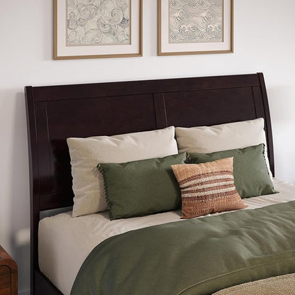 AFI, Portland Full Sleigh Solid Wood Panel Headboard, Espresso