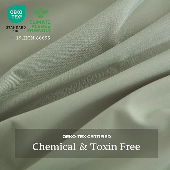 JSD Sage Green Duvet Cover Set Full Size, 3 Piece Duvet Cover with Pillow Shams, Soft Brushed Microfiber Zipper Closure, Comforter Not Included