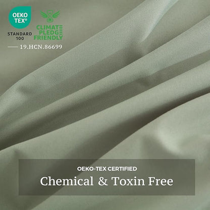 JSD Sage Green Duvet Cover Set Twin Size, 2 Piece Microfiber Kids Duvet Cover with Pillow Sham, Zipper Closure, Comforter Not Included