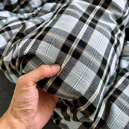 EAVD Vintage Light Blue Grey Buffalo Plaid Duvet Cover Full Soft Washed Cotton Gingham Bedding Set with Grid Checkered Pattern Farmhouse Geometric Duvet Cover with 2 Pillowcases for Boys Men Women