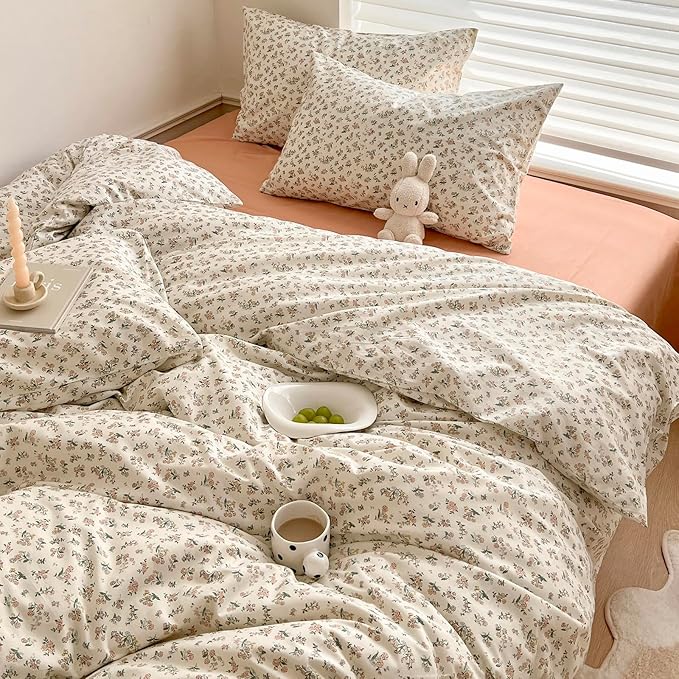HighBuy Boho Floral Comforter Set Twin XL Bohemian Comfy Comforters for Twin XL Bed,Luxurious Soft Comforter with 2 Pillowcases,All Season,Skin Friendly Cooling Comforter for Women Girl