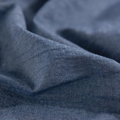 NEXHOME PRO Duvet Cover King 100% Washed Cotton, Organic Natural Linen Like Textured, Breathable, Durable, Home Bedding Set, Heathered Blue 10490