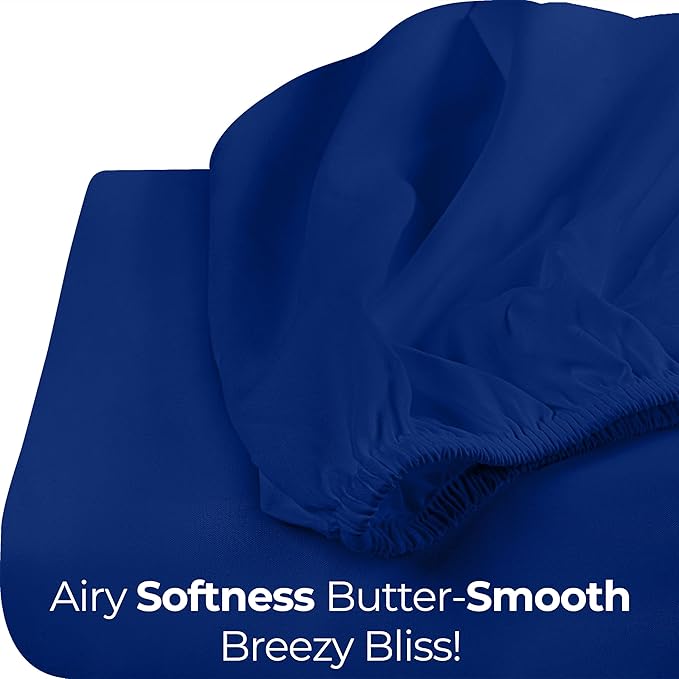 Utopia Bedding Queen Fitted Sheet - Bottom Sheet - Deep Pocket - Soft Microfiber - Shrinkage and Fade Resistant-Easy Care -1 Fitted Sheet Only (Royal Blue)