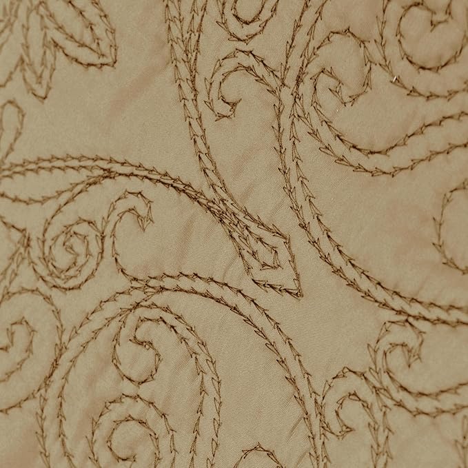 Home Soft Things Damask 4 Piece Bedspread Set,Scalloped Edge Reversible Quilt Coverlet Comforter Prewashed Bedding Set, Matelasse Embossed Floral Solid Pattern,Incense Oversize Queen(110" x 120")