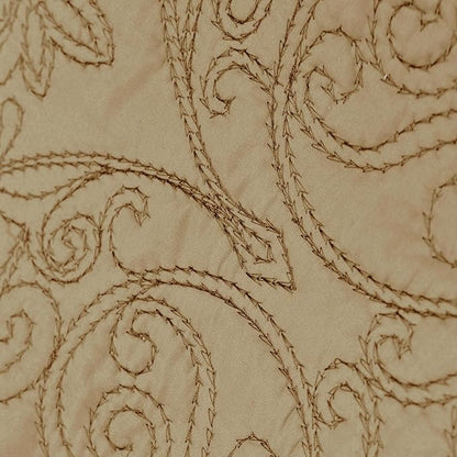 Home Soft Things Damask 4 Piece Bedspread Set,Scalloped Edge Reversible Quilt Coverlet Comforter Prewashed Bedding Set, Matelasse Embossed Floral Solid Pattern,Incense Oversize Queen(110" x 120")