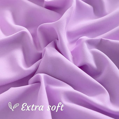 NTBAY King Pillow Cases Set of 2, 2 Pack Brushed Microfiber 20x36 Pillow Cases, Soft, Wrinkle, Fade, Stain Resistant Light Purple Pillow Cases with Envelope Closure, 20x36 Inches, Light Purple