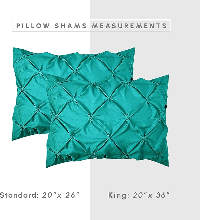 Elegant Comfort 8-Piece Pinch Pleated Comforter Set - All Season Complete Bed in a Bag, Includes 4pc Smart Sheet Set, Bed Skirt, Comforter, Matching Pillowcases and Shams, Twin/Twin XL, Teal