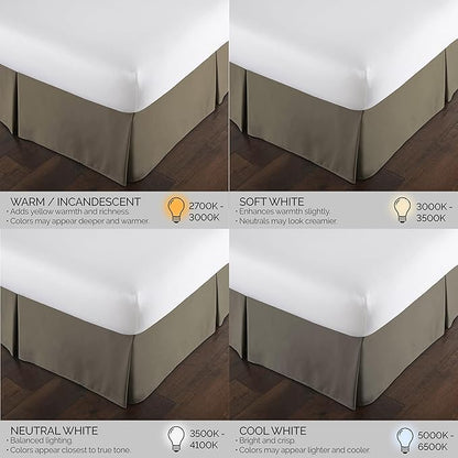 Southshore Fine Living, Inc. Hotel Quality Queen Bed Skirt 14 Inch Drop - Pleated Dust Ruffle for Bed Skirting Queen Size - Pet Hair Resistant, to Hide Box Springs and Under Storage - Dark Taupe