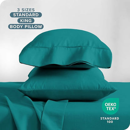 Bare Home Microfiber Pillow Cases - Standard/Queen Size Set of 2 - Cooling Pillowcases - Double Brushed - Emerald Pillowcases 2 Pack - Easy Care (Standard Pillowcase Set of 2, Emerald)