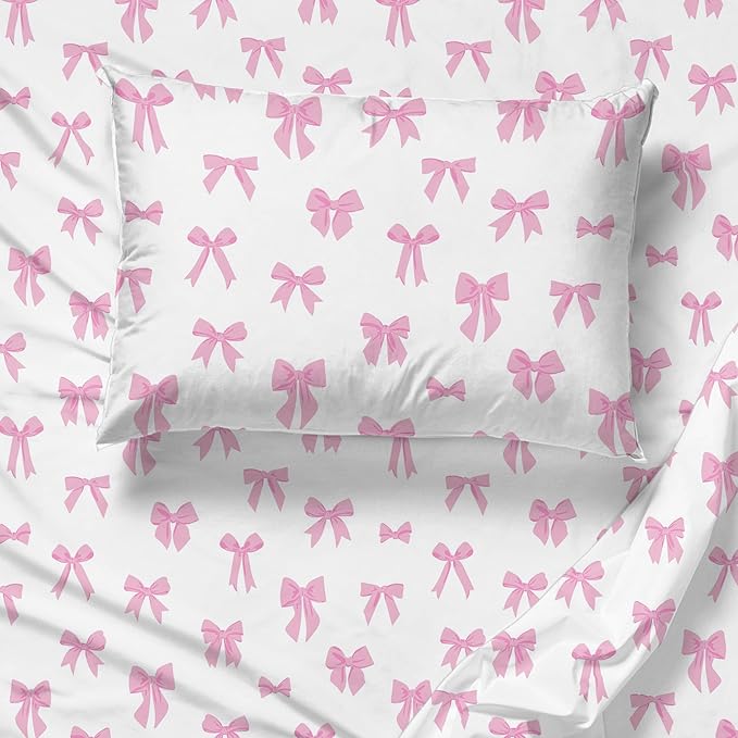 Jay Franco Kids Comforter Set Includes Sheets and Pillow Covers - Soft and Cozy Bed Set for Stylish Room Decor, Pink - Cowgirl Boots & Bows 4 Piece Toddler Size Bedding