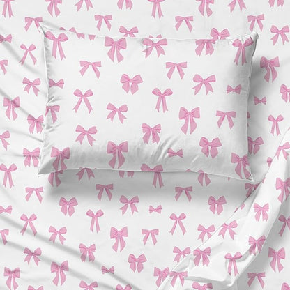 Jay Franco Kids Comforter Set Includes Sheets and Pillow Covers - Soft and Cozy Bed Set for Stylish Room Decor, Pink - Cowgirl Boots & Bows 4 Piece Toddler Size Bedding