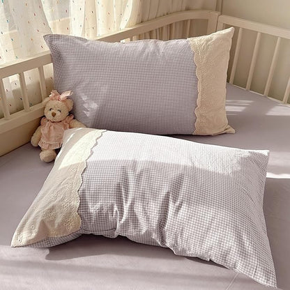 Purple Gingham XL Twin Comforter Boho Fluffy Bedding Set Plaid Cute Lightweight Down Alternative Bedding Comforter Set Microfiber Cozy Lace-Trimmed Farmhouse Comforter with 2 Pillowcases