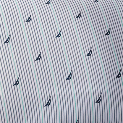 Nautica - Twin Size Sheet Set, Crisp & Tailored Cooling Sheets with a Smooth Cotton Percale Lightweight Feel - Bed Sheets with Matching Pillowcase & Fitted Sheet (Audley Stripe Blue)