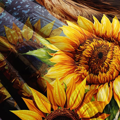 Deer Bedding Sets for Kids Boys Girls Room Decor,Hunting Themed Forest Sunflower Bedding Comforter Sets,Western Comforter Sets Woodland Camo Queen Bedding Set with 2 Pillowcases.