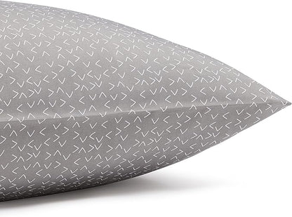 Amazon Basics Lightweight Wrinkle Free, Breathable Brushed Microfiber 4-Piece Bed Sheet Set with 14-Inch Deep Pockets, Full, Gray Arrows, Geometric
