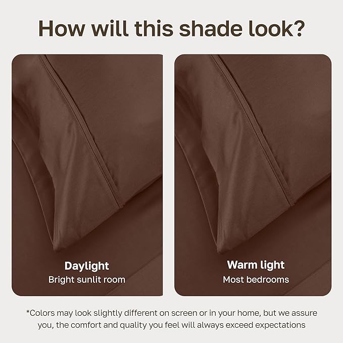 California Design Den Twin Sheets Set - Soft 400 Thread Count Sateen, Natural 100% Cotton Twin Bed Sheets with Deep Pockets, and Durable Bedding Set - Espresso Chocolate Brown