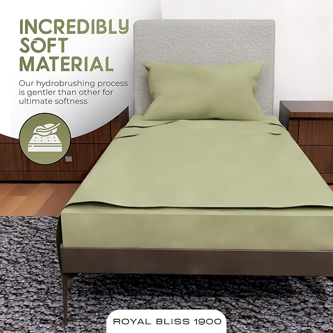 Twin Sheet Set - 3-Pcs Deep Pockets Cooling Sheets - Ultra-Soft Bedding Perfect for Twin Size (Sage)