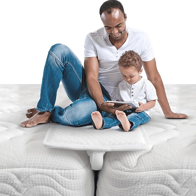 Greaton, 74.8” Bed Bridge Pad | Twin to King Mattress Converter Kit | Gap Filler for Adjustable Mattresses | Good for Guests Stay Overs & Family Room, White
