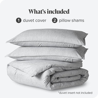 Bare Home Bedding Duvet Cover Queen Size - Premium 1800 Super Soft Collection - Lightweight, Duvet Cover - Soft Textured Bedding (Queen, Heathered Pewter)