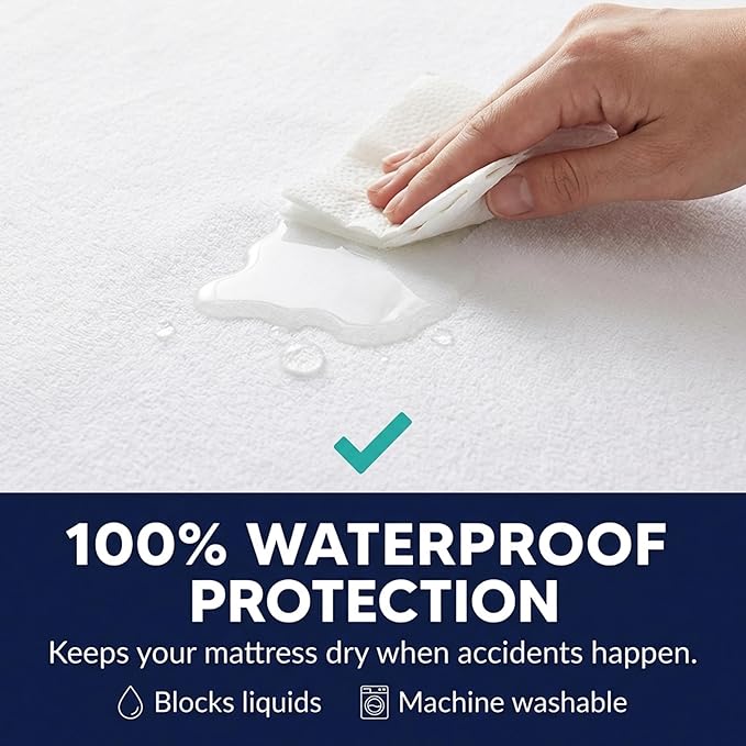Zippered Waterproof Mattress Encasements - Hypoallergenic Mattress Protector Cover with Soft Cotton Terry Fabric Top - California King Size 72' x 84"